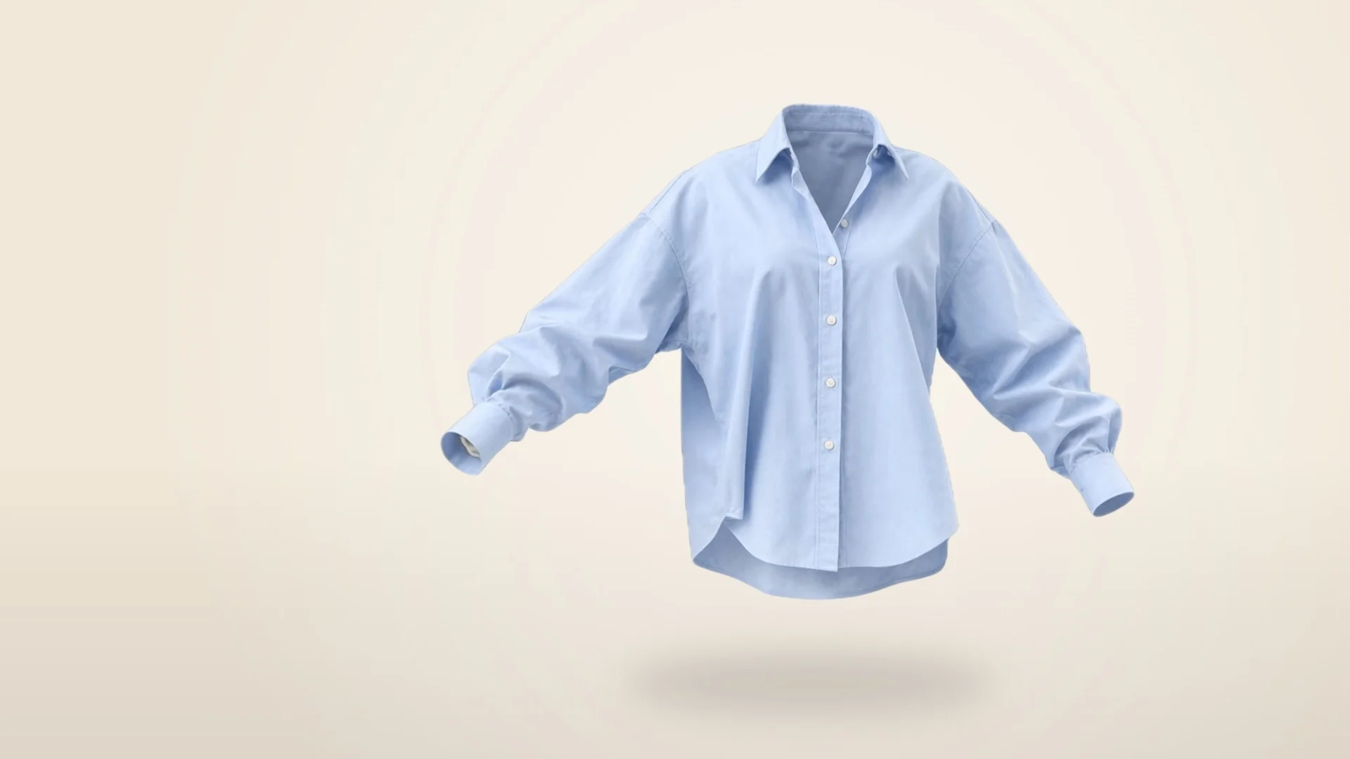 A floating blue shirt on warm sand