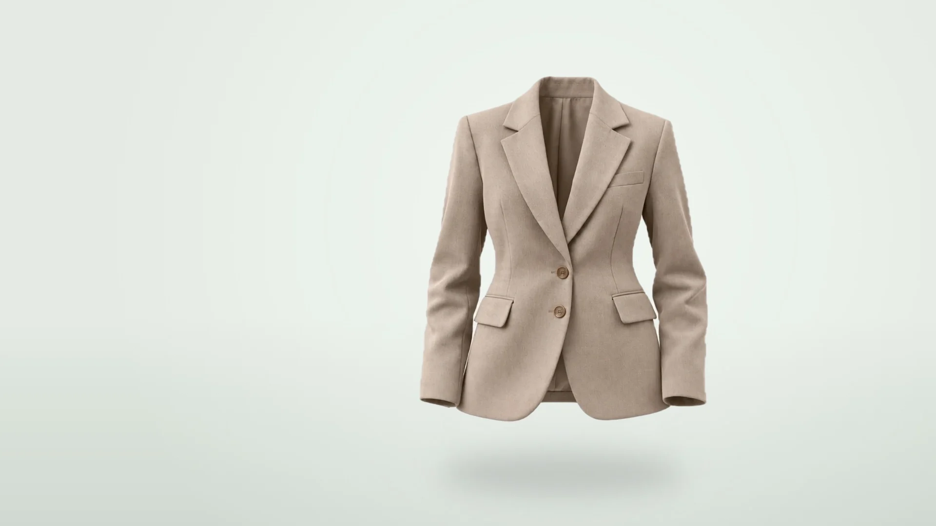 A floating tailored blazer on pale sage